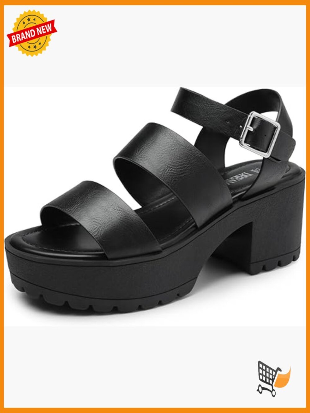 Chunky Platform Heeled Sandals w/ Adjustable Ankle Strap